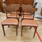 Set van 6 Teakhouten Eetkamerstoelen farstrup, Ophalen, Gebruikt, Bruin, Vintage, Scandinavisch, Mid-century Modern