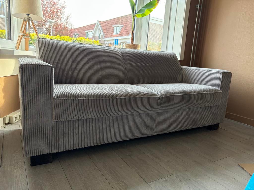 Comfortabele ribstof bank, Ophalen, 150 tot 200 cm, Tweepersoons, 75 tot 100 cm