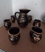 Vintage Wijn Karaf Set Bulgarije - Zwart met Goud, Ophalen of Verzenden