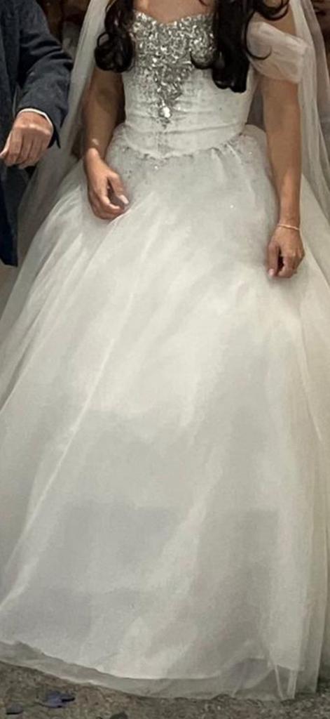 Trouwjurk, Ophalen, Zo goed als nieuw, Wit, Trouwjurk