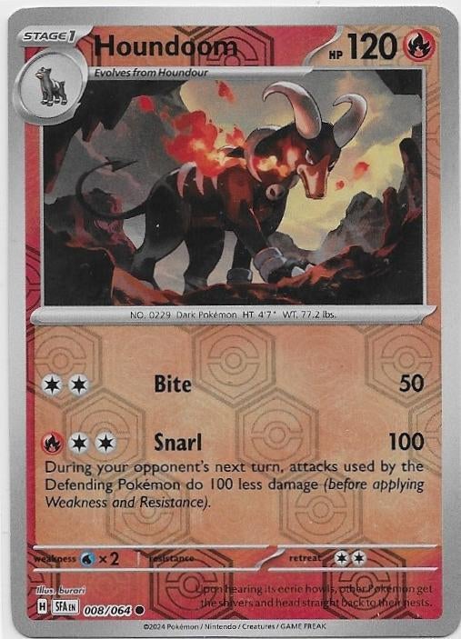 Shrouded Fable,  Houndoom [reverse] 8/64, Hobby en Vrije tijd, Verzamelkaartspellen | Pokémon, Nieuw, Losse kaart, Verzenden
