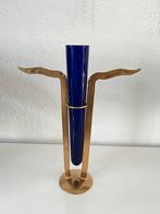 Vintage Hysteria Vaas kobalt blauw glas / metaal, Ophalen