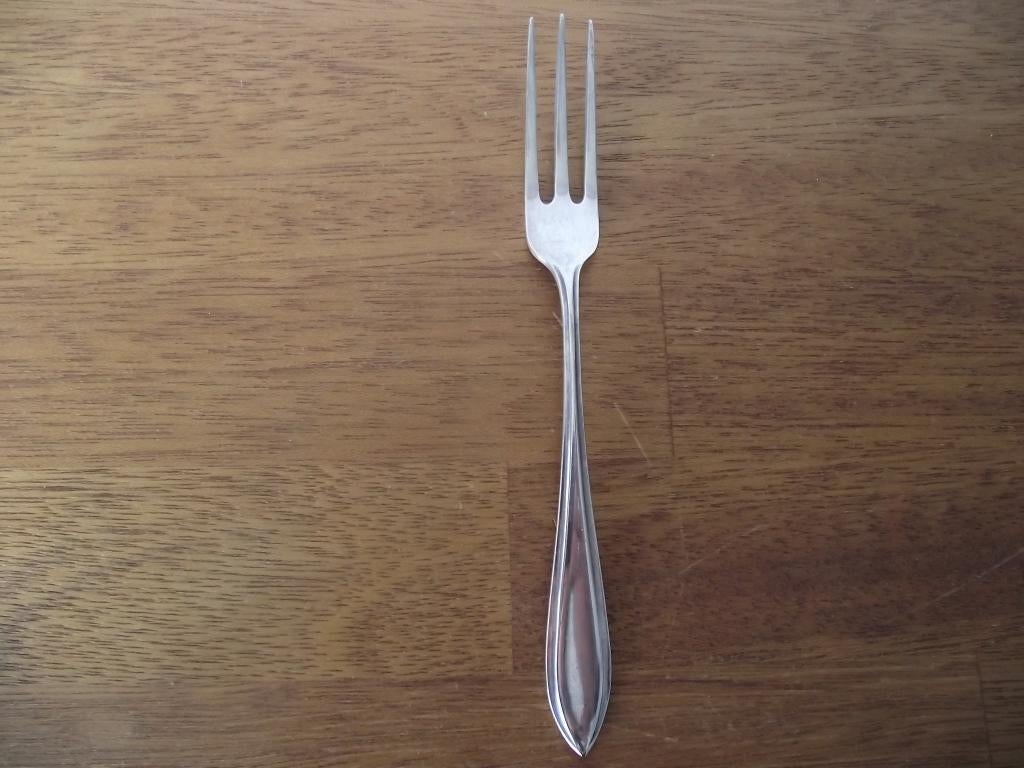 vintage verzilverd puntfilet drietand vork 18cm Geha 90 1930, Antiek en Kunst, Ophalen of Verzenden