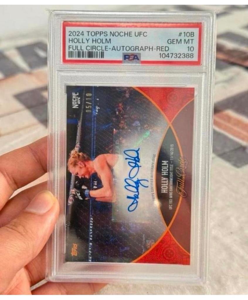 2024 TOPPS NOCHE UFC HOLLY HOLM FULL CIRCLE-AUTOGRAPH psa-10, Spelerskaart, Nieuw, Ophalen of Verzenden, H