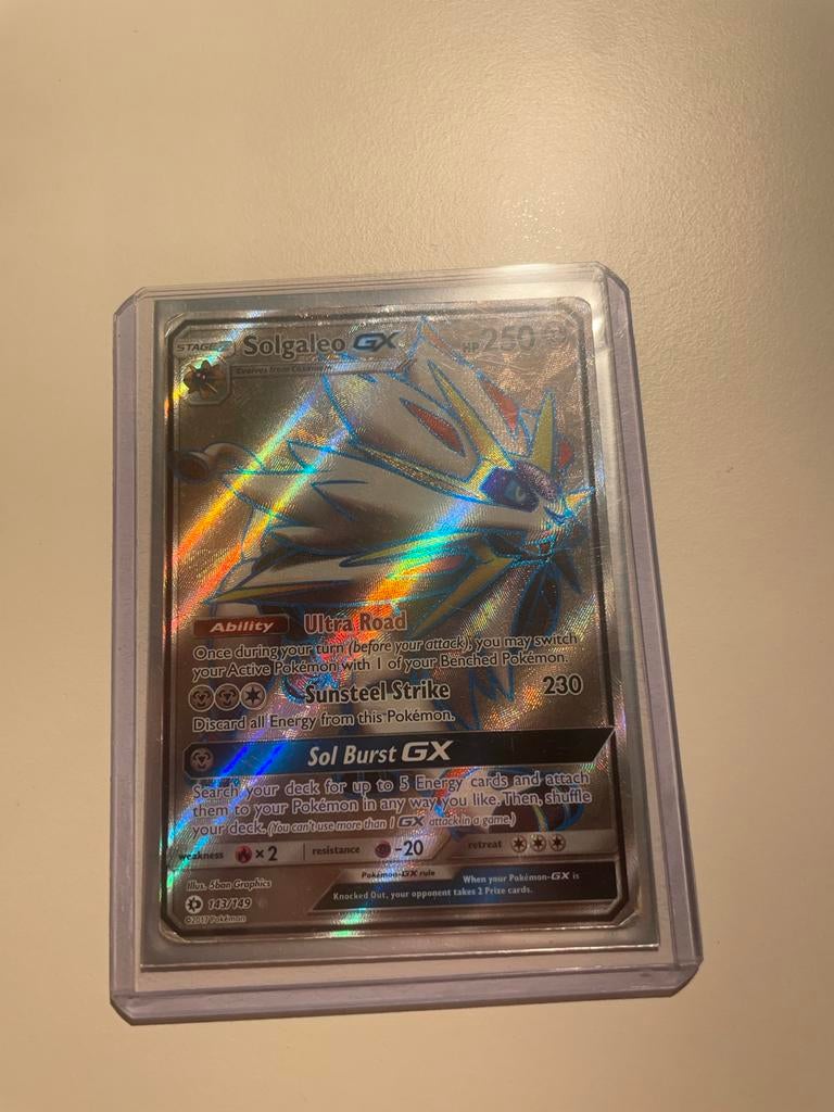 Pokémon Solgaleo GX kaart, Ophalen of Verzenden, Nieuw, Losse kaart, Foil