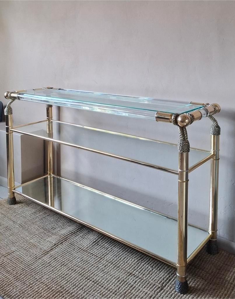 Hollywood regency side table, Ophalen, Gebruikt, Rechthoekig