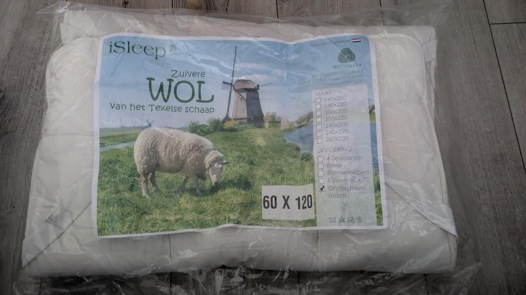 Wollen onderdeken ledikant, Ophalen of Verzenden, Wit, Overige typen