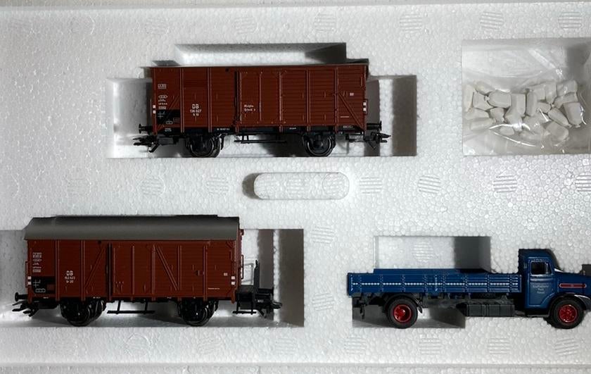 Märklin DB wagonset stukgoederenverkeer met vrachtauto, Wisselstroom, Ophalen of Verzenden, Märklin, Nieuw