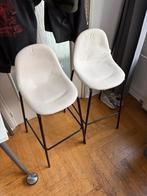 Set van 2 moderne barkrukken met stoffen bekleding, Ophalen, Met voetsteun, Zo goed als nieuw, 90 cm of meer