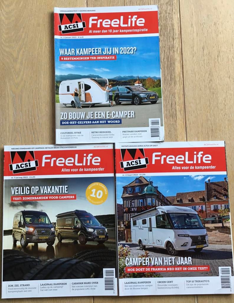 ACSI FreeLife Magazine 2023 - Nrs. 1, 2 en 5, Ophalen of Verzenden, Zo goed als nieuw, Overige typen