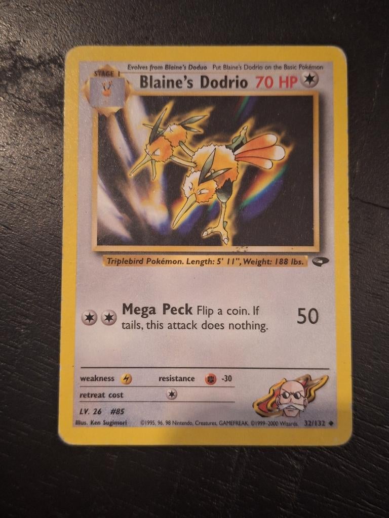 Blaine's Dodrio Pokémon kaart (Gym Challenge), Ophalen of Verzenden, Gebruikt, Losse kaart
