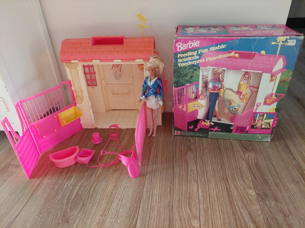 Barbie Feeding Fun Stable Voederpret Paardenstal met Barbie, Ophalen of Verzenden, Gebruikt, Toebehoren