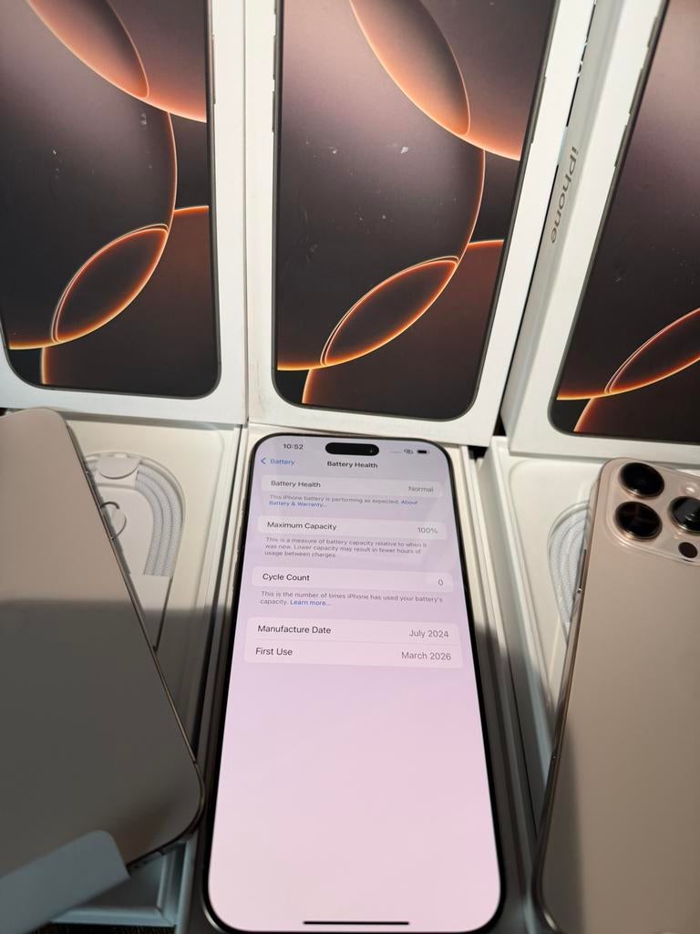 iPhone 16 pro max 256 gb dessert nieuw factuur + Garantie, 256 GB, Apple, Apple, Nieuw