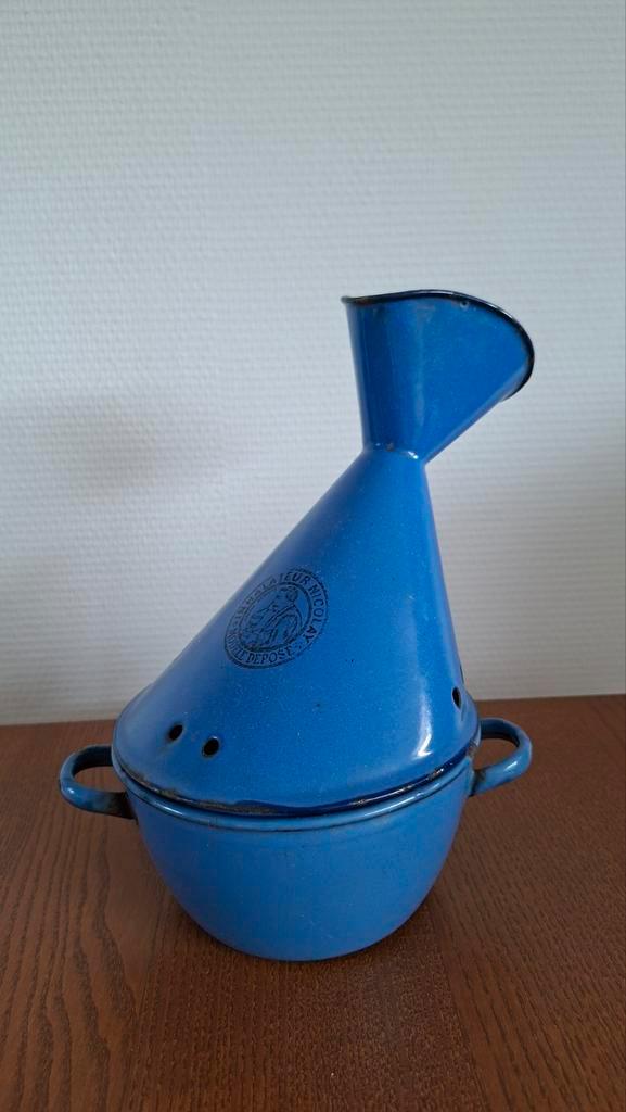 Antieke Franse Emaille Inhalator Stomer - Paarsblauw, Antiek en Kunst, Antiek | Emaille, Ophalen of Verzenden