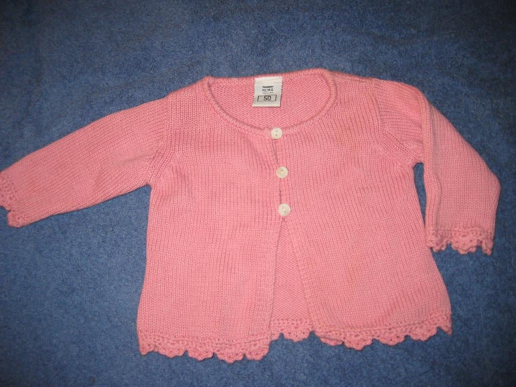 Roze vestje, 50, HEMA, Kinderen en Baby's, Babykleding | Maat 50, Ophalen of Verzenden, Zo goed als nieuw, Meisje, Truitje of Vestje