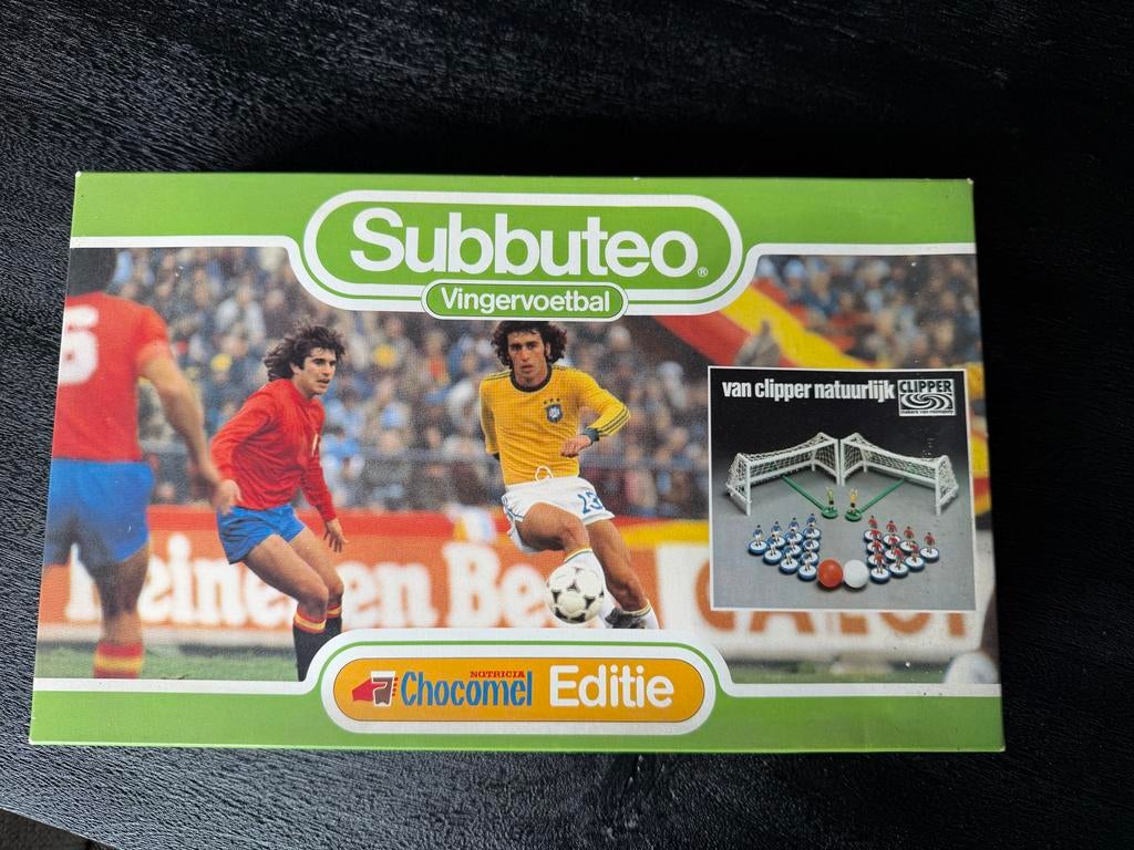 Subbuteo Vingervoetbal Chocomel Editie - Vintage Spel, Een of twee spelers, Ophalen of Verzenden, Gebruikt