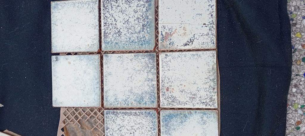 Tegeltjes old style met zilver en blauw  9,5x9,5cm, Minder dan 5 m², Wandtegels, Keramiek, Minder dan 20 cm