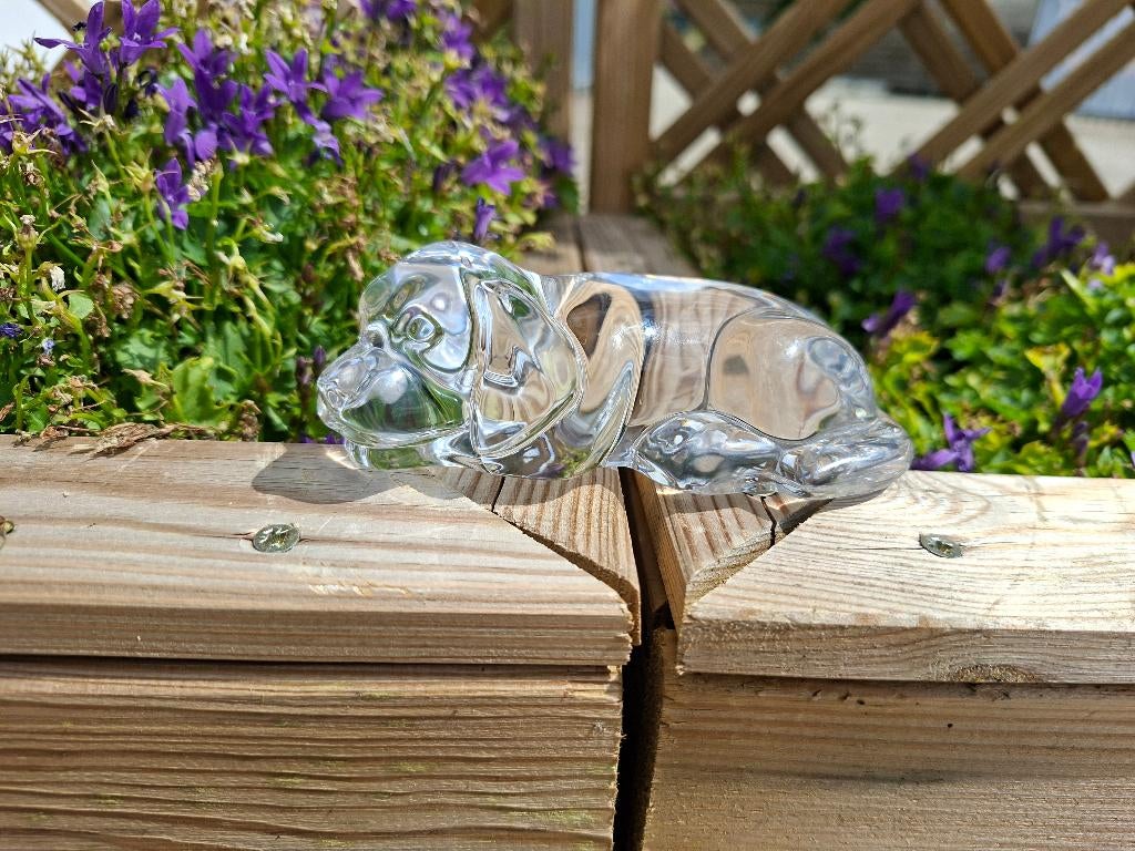 Glazen vintage hond, Verzamelen, Beelden en Beeldjes, Ophalen of Verzenden, Zo goed als nieuw, Dier