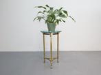 Vintage Bijzettafel / Plantentafel | Hollywood Regency, Ophalen, Minder dan 55 cm, Gebruikt, Metaal of Aluminium