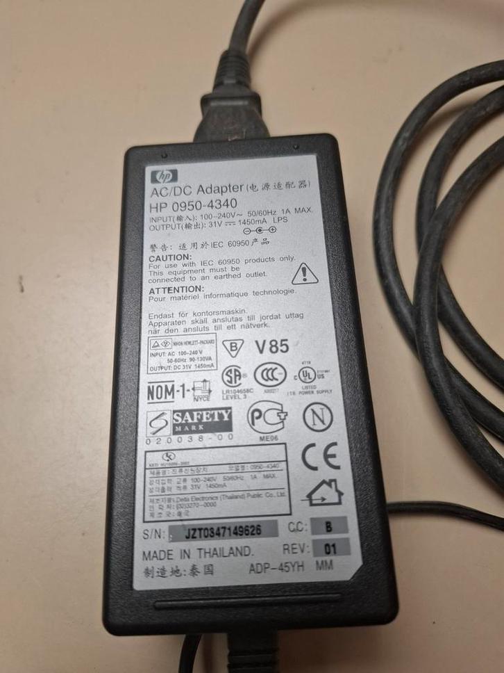 HP 0950-4340 AC/DC Adapter - Oplader voor HP apparaten, Computers en Software, Laptop-opladers, Gebruikt, Ophalen of Verzenden