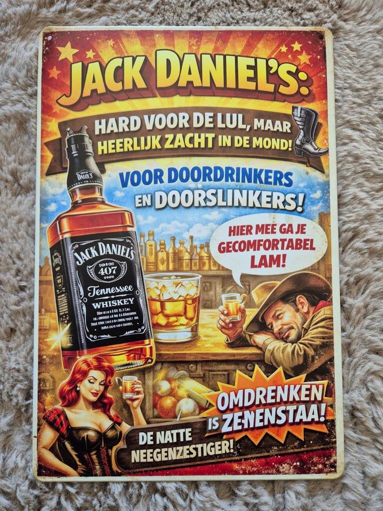 Jack daniels reclamebord, Ophalen of Verzenden, Nieuw, Reclamebord
