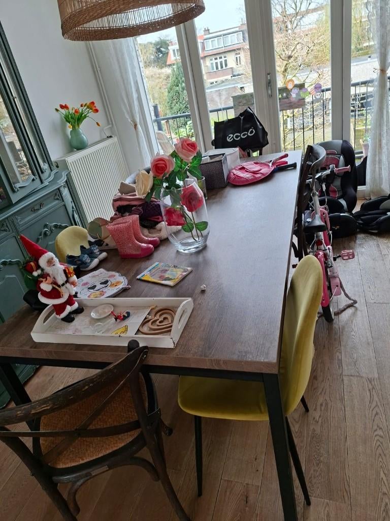 eettafel, Ophalen, Glas, Gebruikt, 200 cm of meer