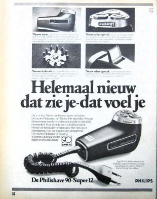 27 vintage reclames Philips Philishave 1949-88 scheren, Ophalen of Verzenden, Gebruikt, Overige typen