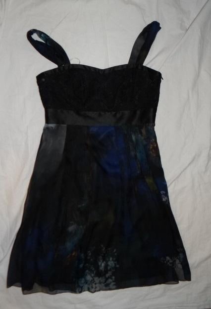 Mooie blauw/groen/zwarte STEPS jurk, Blauw, Knielengte, Steps, Gedragen