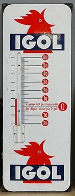 Origineel oud emaille reclame bord Igol Thermometer, Verzamelen, Merken en Reclamevoorwerpen, Ophalen of Verzenden, Gebruikt, Reclamebord