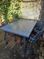 Alumuminium tuinset (tafel en 4 stoelen), Ophalen, 4 zitplaatsen, Gebruikt, Aluminium