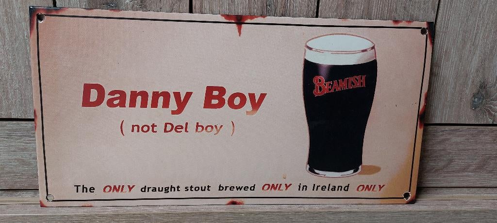 Zeldzaam Emaillebord Beamish Irish Stout, Verzamelen, Ophalen of Verzenden, Nieuw, Reclamebord, Plaat of Schild, Overige merken