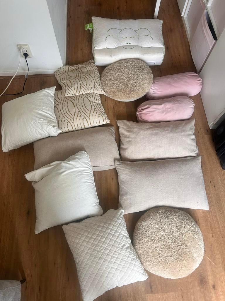 Set sierkussens Zara Home en meer, Ophalen, Zo goed als nieuw, Beige, Rond
