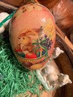 #pasen Antiek paas ei candycontainer papier mache, Gebruikt, T, Ophalen of Verzenden, N