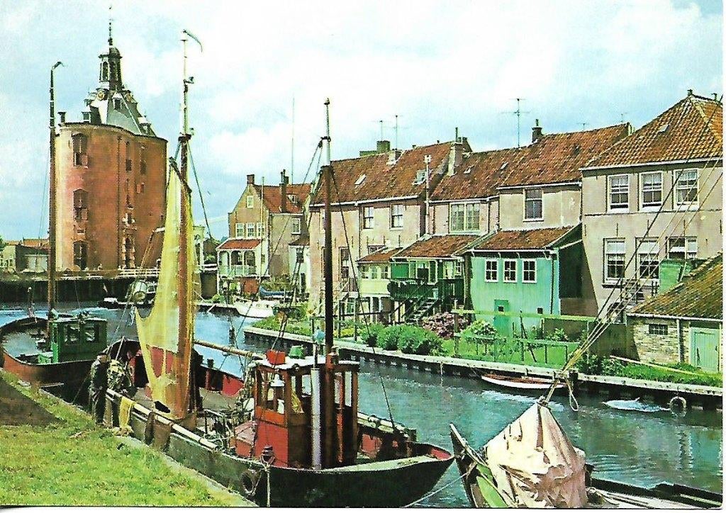 Enkhuizen- -Drommedaris, achterzijde Spui., Verzenden, 1960 tot 1980, Ongelopen, Noord-Holland