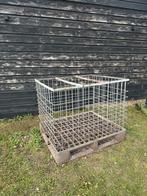 Gitterbox met kunststof pallet - Stapelbaar voor opslag, Ophalen, Gebruikt, 100 cm of meer, 60 cm of meer