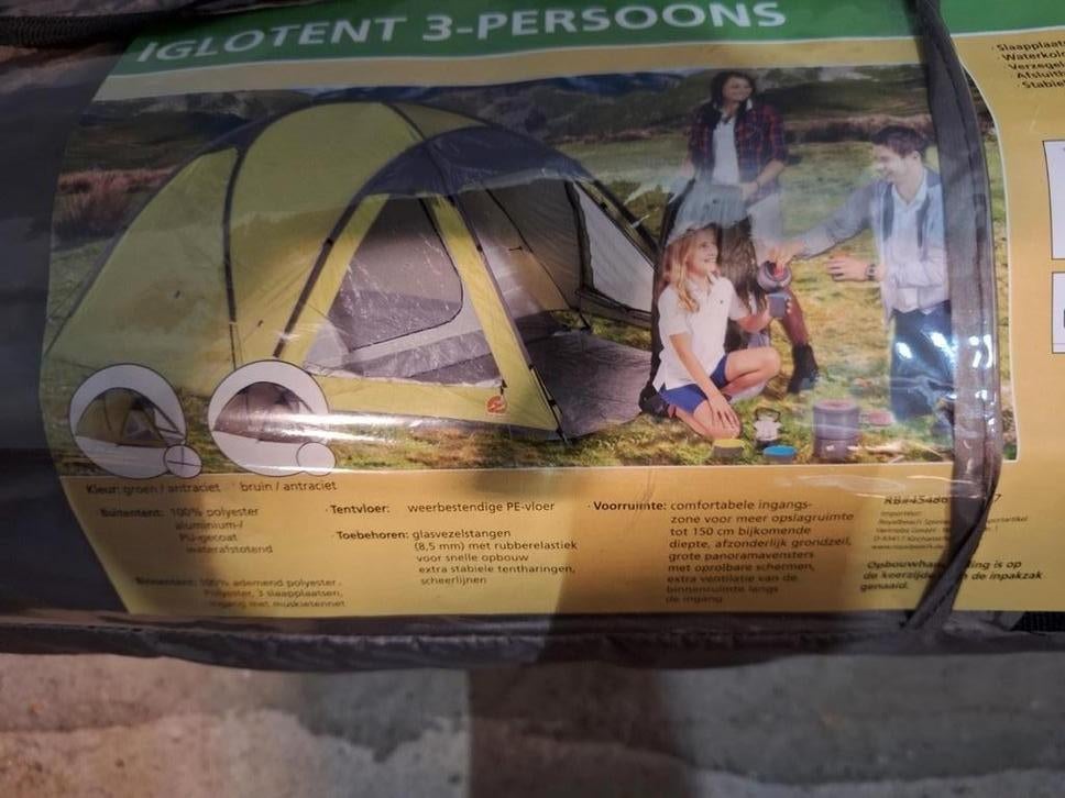 Iglo tent 3-persoons - Ideaal voor kamperen, Caravans en Kamperen, Tenten, Ophalen of Verzenden, Zo goed als nieuw, Tot en met 3