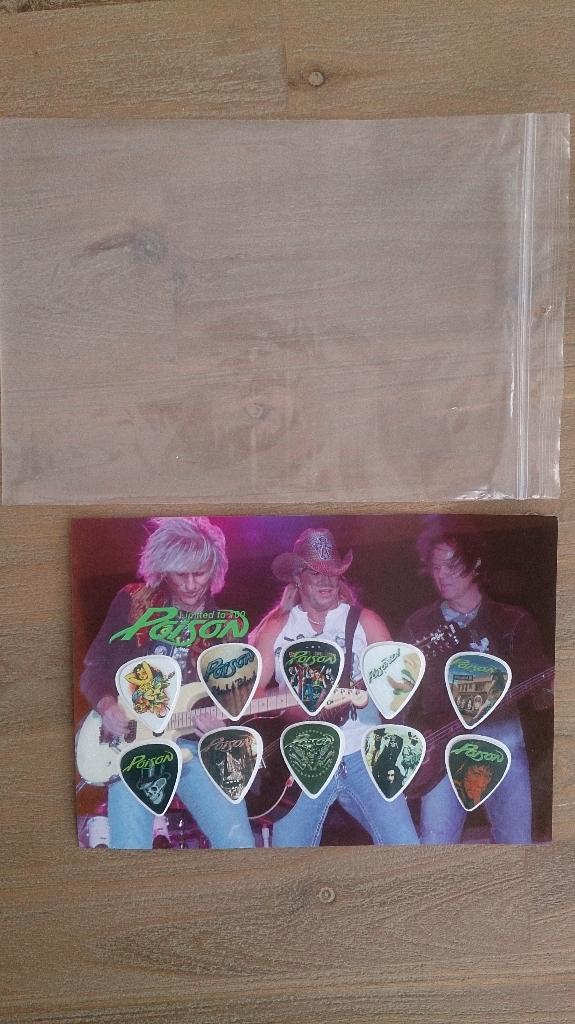 Poison gitaar plectrum plectrums set limited to glamrock set, Ophalen of Verzenden, Gebruikt, Foto of Kaart