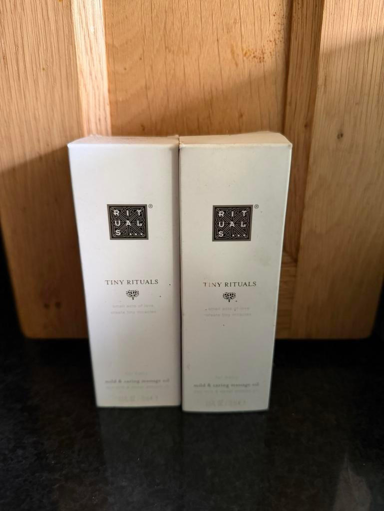 Twee nieuwe Tiny Rituals massage oil 75 ml, Ophalen, Nieuw, Overige typen