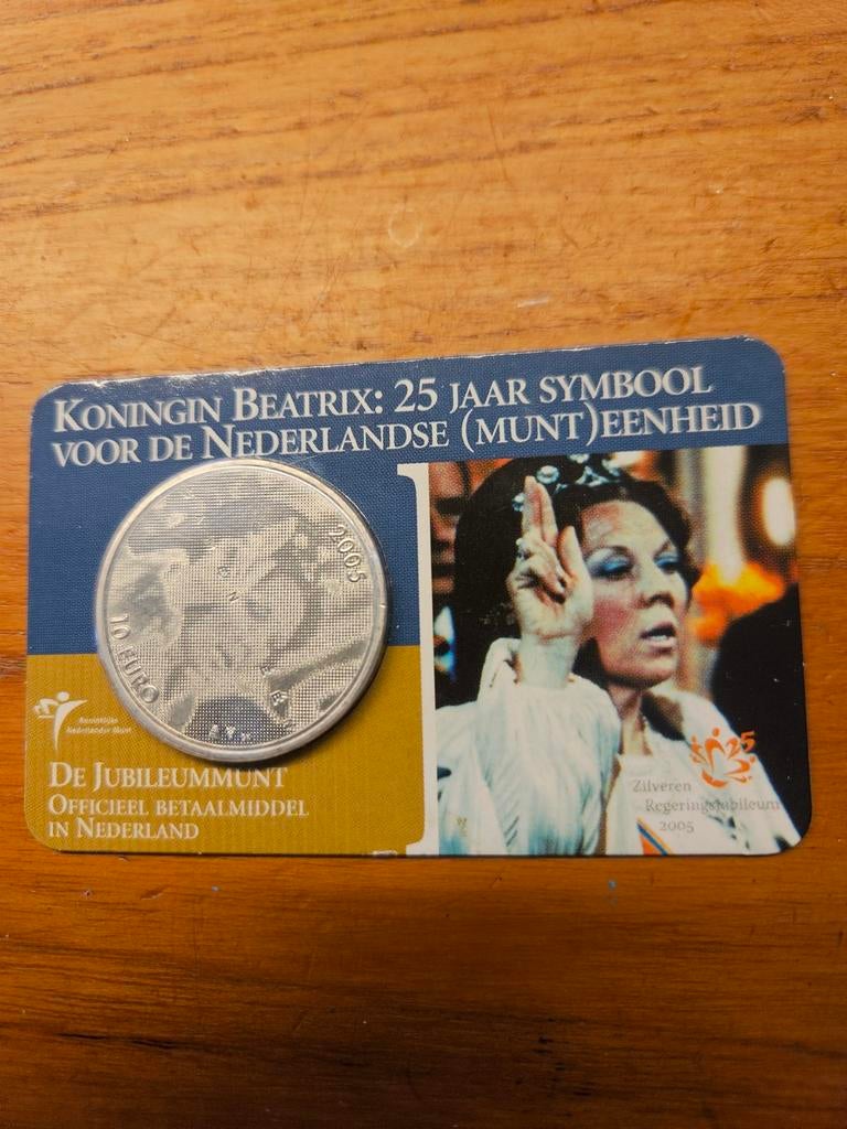 Zilveren 10 Euro Munt Koningin Beatrix 2005 Jubileummunt, Koningin Beatrix, Zilver, Euro's, Ophalen of Verzenden
