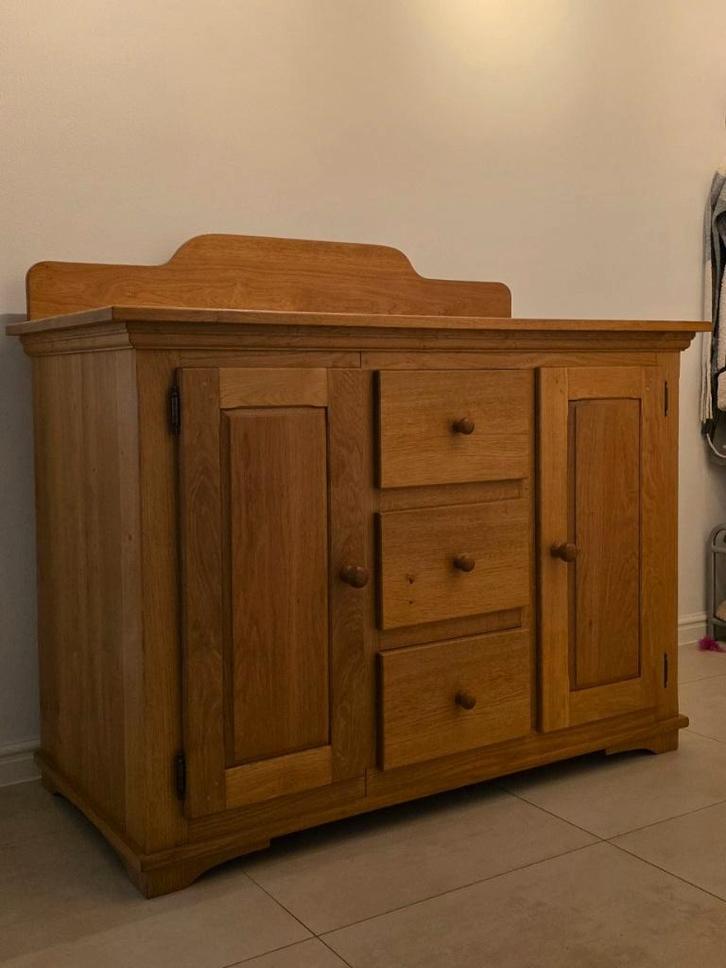 Massief blank eiken buffetkast, opbergkast, dressoir/commode, Huis en Inrichting, Kasten | Kledingkasten, Gebruikt, 150 tot 200 cm