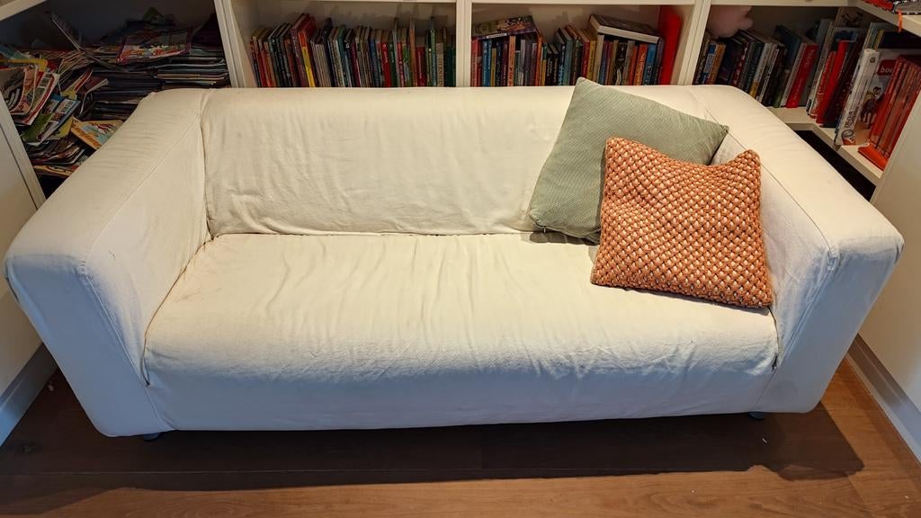 Witte Klippan bank, Ophalen, Gebruikt, 150 tot 200 cm, Tweepersoons