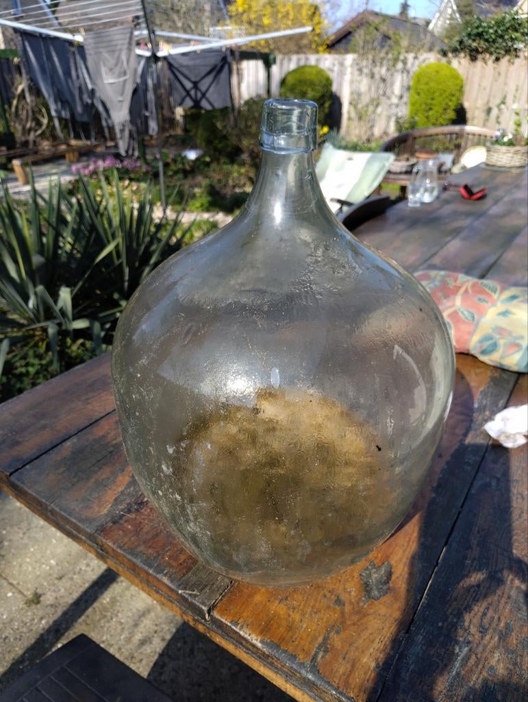 Grote glazen mandfles / gistfles - ca. 55 cm hoog, Ophalen of Verzenden