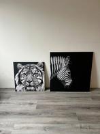 Canvas doeken zebra en tijger zwart-wit, Ophalen