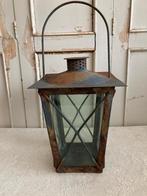 Brocante ijzeren lantaarn, Gebruikt, 25 tot 50 cm, Ophalen of Verzenden, Nvt