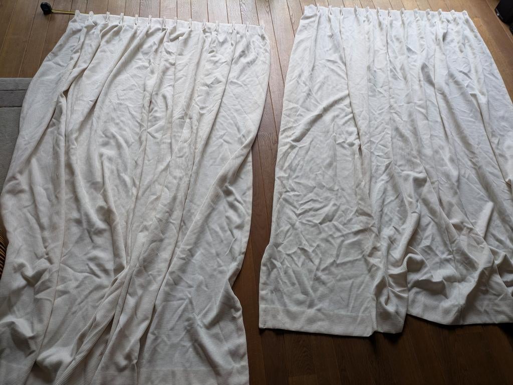 Hema gordijnen crème, Gebruikt, 100 tot 150 cm, 200 cm of meer, Ophalen of Verzenden