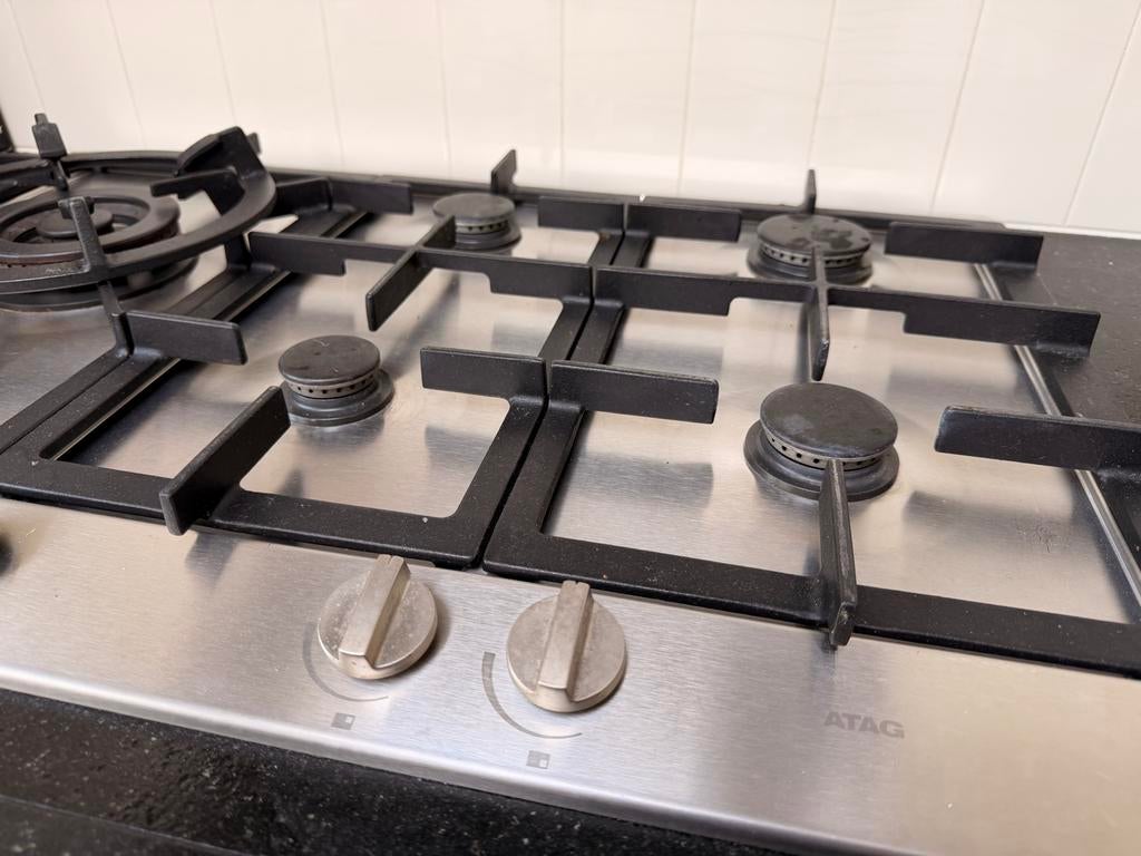 ATAG gas kookplaat 75cm breed met wokbrander, Witgoed en Apparatuur, Kookplaten, Ophalen, Gebruikt, Inbouw, Gas