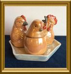 Porseleinen peper en zout stelletje: kip, haan, kuiken, Ophalen of Verzenden