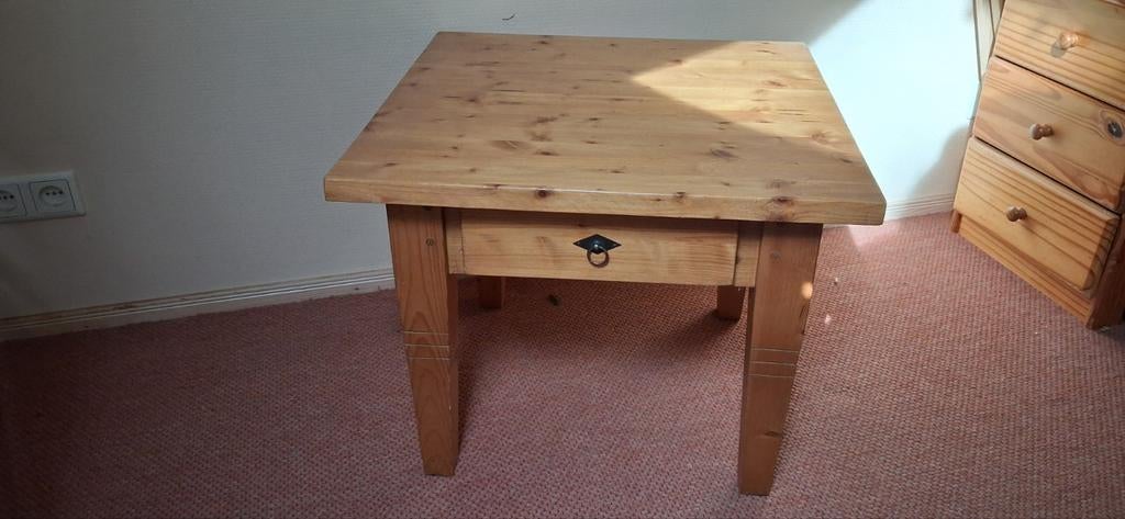 Grenen salontafel met lade, Ophalen