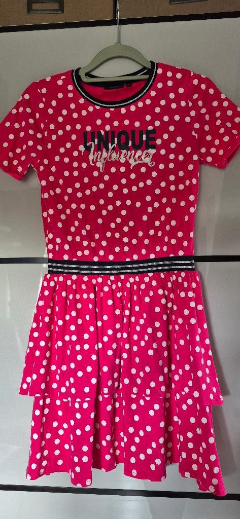 Roze stippeljurk maat 152/158 Persival, Kinderen en Baby's, Kinderkleding | Maat 152, Persival, Zo goed als nieuw, Jurk of Rok