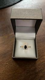 Blauwe saffier ring 14 karaat, Ophalen of Verzenden, Zo goed als nieuw, Goud, Pandora